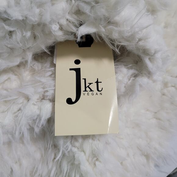 NWT JKT Vegan Sheepskin Vest Anthropologie Tan Pockets Hook and Eye Size XS - Picture 9 of 10